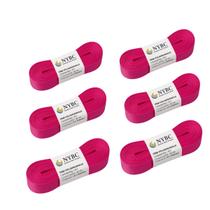 Kit 6 Fitas de Gorgurão Fina 10 mm Rosa Chiclete 10 metros