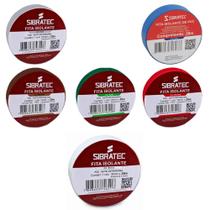 Kit 6 fitas isolantes cz/vd/vm/az/mr/bc 19mm x 20mt sibratec Kit 6 fitas isolantes cz/vd/vm/az/mr/bc 19mm x 20mt sibratec