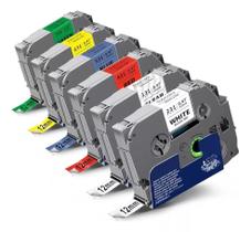 Kit 6 Fitas Tze Tz 231 Compatível P/Brother 12mm Colors