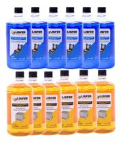 Kit 6 Fluidos + 6 Detergentes Limpeza Bico Injetores 1L - LISFER