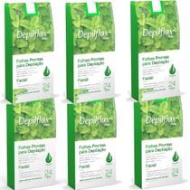 Kit 6 Folha Depilacao Facial Hortela - Depilflax