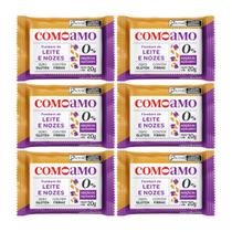 Kit 6 fondant de leite com nozes zero sem gluten 20g comoamo Kit 6 fondant de leite com nozes zero sem gluten 20g comoamo