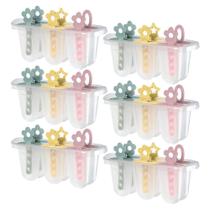 Kit 6 Forma 6 Sorvetes Picolé Infantil Livre Bpa Picoleteira