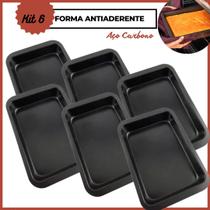 Kit 6 Forma Assadeira Antiaderente Aço Carbono