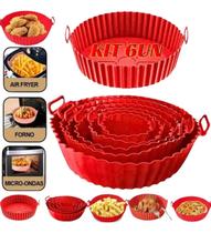 Kit 6 Forma Cesto Air Fryer Reutilizável Para Armazenamento Kit 6 Forma Cesto Air Fryer Reutilizável Para Armazenamento