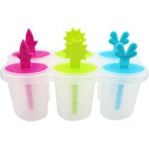 Kit 6 Forma de Picolé Sorvete com Suporte Forminhas Infantil Palito Plástico Clink