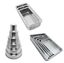 Kit 6 Forma Redonda Alta 10cm + 5pç Retangular Alta + 3 Formas Bolo Inglês (Cuca / Pão Caseiro)