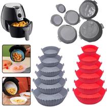 Kit 6 Formas Airfryer Tamanhos Variados Silicone Antiaderente Microondas Lavável