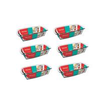 Kit 6 Formas Assadeira P/ Bolo Pão Retangular S/ Tampa 1,5L