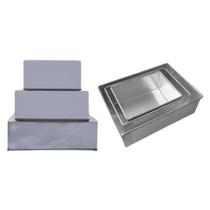 Kit 6 Formas De Bolo - 3 Retangular 3 Quadrada Alta