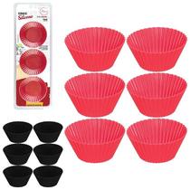 Kit 6 Formas De Cupcake Silicone 7cm Antiaderente Multiuso Forno Airfryer Muffins Cozinha