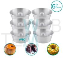 Kit 6 Formas de Pudim 8x20cm Alumínio Sustentável para Bolo com Furo Cuscuz Sobremesa Cozimento Uniforme Fácil Limpeza para Uso Caseiro e Profissional Kit 6 Formas de Pudim 8x20cm Alumínio Sustentável para Bolo com Furo Cuscuz Sobremesa Cozimento Uniforme Fácil Limpeza para Uso Caseiro e Profissional