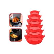 Kit 6 Formas De Silicone Antiaderente Para Air Fryer Assadeira Forno