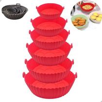 Kit 6 Formas De Silicone P/ Airfryer Assados Perfeitos Premium Cozinha Pratica Forma de Silicone para Forno