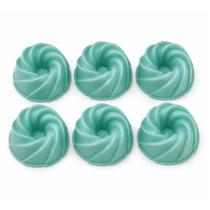 Kit 6 Formas Forminhas Silicone Mini Pudim Bolo Cupcake Assadeira Redonda Antiaderente
