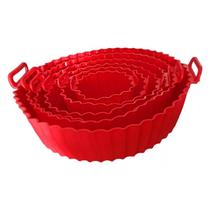 Kit 6 Formas Fritadeira Airfryer De Silicone Vermelho