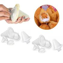 Kit 6 Formas Modeladora Para Fazer Coxinha 3 Tamanhos P M G Salgadinho Cor Branco