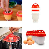 Kit 6 Formas Ovo Cozido Em Silicone Cozinha Rápido Prático