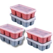 Kit 6 Formas Para Gelo Silicone 6 Cubos em Cada Com Tampa - Misskita Decor