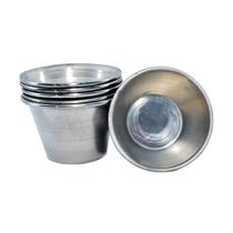 Kit 6 Formas para Petit Gateau Alumínio Fundido 100ML Profissional Prata Kit 6 Formas para Petit Gateau Alumínio Fundido 100ML Profissional Prata