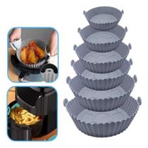 Kit 6 Formas Silicone Air Fryer Reutilizável Antiaderente - Forma De Silicone