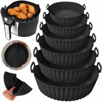 Kit 6 Formas Silicone Air Fryer Reutilizável Antiaderente Forma De Silicones Forma Assadeira De Airfryer