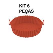 Kit 6 Formas Silicone Antiaderente Para Airfryer