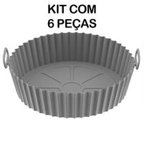 Kit 6 Formas Silicone Para Air Fryer Fritadeira