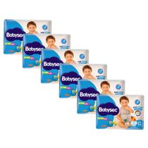 Kit 6 Fralda Babysec Ultrasec Tamanho G Pacote Jumbo 22 Unidades Descartáveis