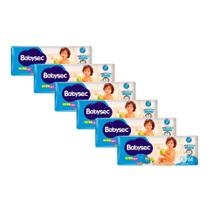Kit 6 Fralda Babysec Ultrasec Tamanho M Pacote Jumbo 26 Unidades