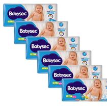 Kit 6 Fralda Babysec Ultrasec Tamanho P Pacote Jumbo 28 Unidades Descartáveis cada