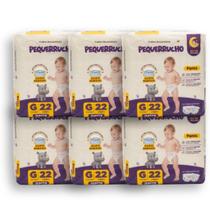 Kit 6 Fralda Descartável Pequerrucho Pants Toque Macio Hipoalergênico - Tamanho G - 132 Unidades Kit 6 Fralda Descartável Pequerrucho Pants Toque Macio Hipoalergênico - Tamanho G - 132 Unidades