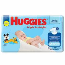 KIT 6 FRALDA HUGGIES TRIPLA PROTEÇÃO JUMBO P - 32 Un