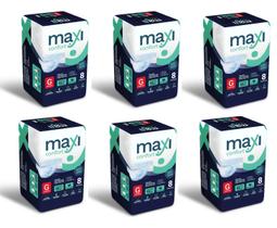 Kit 6 fraldas geriatricas pacote 08 tiras maxi confort - g Kit 6 fraldas geriatricas pacote 08 tiras maxi confort - g