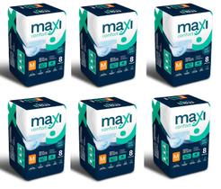 Kit 6 fraldas geriatricas pacote 08 tiras maxi confort - m Kit 6 fraldas geriatricas pacote 08 tiras maxi confort - m