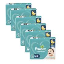 Kit 6 Fraldas Infantis Pampers Comfort Sec G 38 Unidades