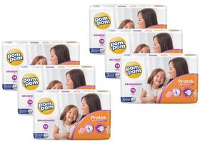 Kit 6 Fraldas Pom Pom Protek Jumbo G com 14un cada Kit 6 Fraldas Pom Pom Protek Jumbo G com 14un cada