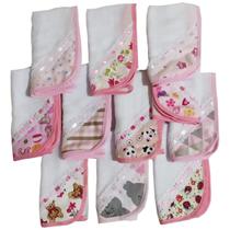 Kit 6 Fraldinhas de Boca Bebê Babete Pano de Boca - Mãe e Filho Enxovais