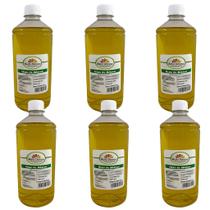 Kit 6 Frascos De 1 Lt Cada Óleo De Rícino Puro Para Cabelo