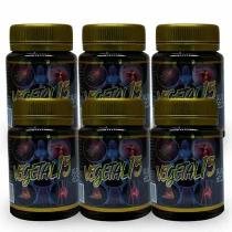 Kit 6 Frascos de Vegetal 15 com Total 90 Cápsulas Veganas Sem Sabor