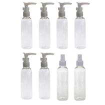 Kit 6 Frascos Válvula Pump + 2 Spray 100ml Cilíndrico Viagem