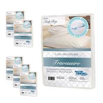 Kit 6 Fronha Protetora Impermeável de Travesseiro Confortável Sleep Dry Zíper Não molha