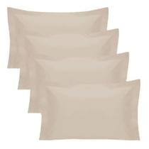 Kit 6 Fronhas (3 Pares) 70x50 Cm Com Abas 3 lados Percal 300 Fios Luxo Algodão Com Ziper