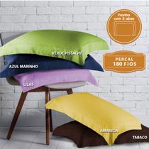 Kit 6 Fronhas Abas 70x50 Capa de Travesseiro Percal 180 Fios 80 Algodão