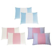 Kit 6 Fronhas Malha 100% Algodão Bicolor Sortimento 6 Arrumadinho Enxovais Kit 6 Fronhas Malha 100% Algodão Bicolor Sortimento 6 Arrumadinho Enxovais