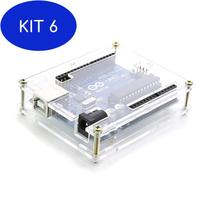 Kit 6 Gabinete Box Caixa Case Em Acrílico Arduino Uno R3