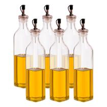 Kit 6 Galheteiro Garrafa para Azeite Vidro com Bico Dosador 530ml Haüskraft