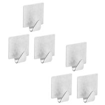 Kit 6 Gancho Adesivo Inox Quadrado Aplik Autocolante de Parede 500g Multiuso Ordene