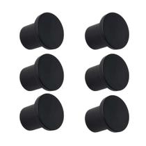 Kit 6 Gancho de Parede Pendurador de Resina Preto 5x4cm MEK