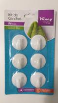 Kit 6 Ganchos Cabide De Parede Pendura Multiuso Auto Adesivo